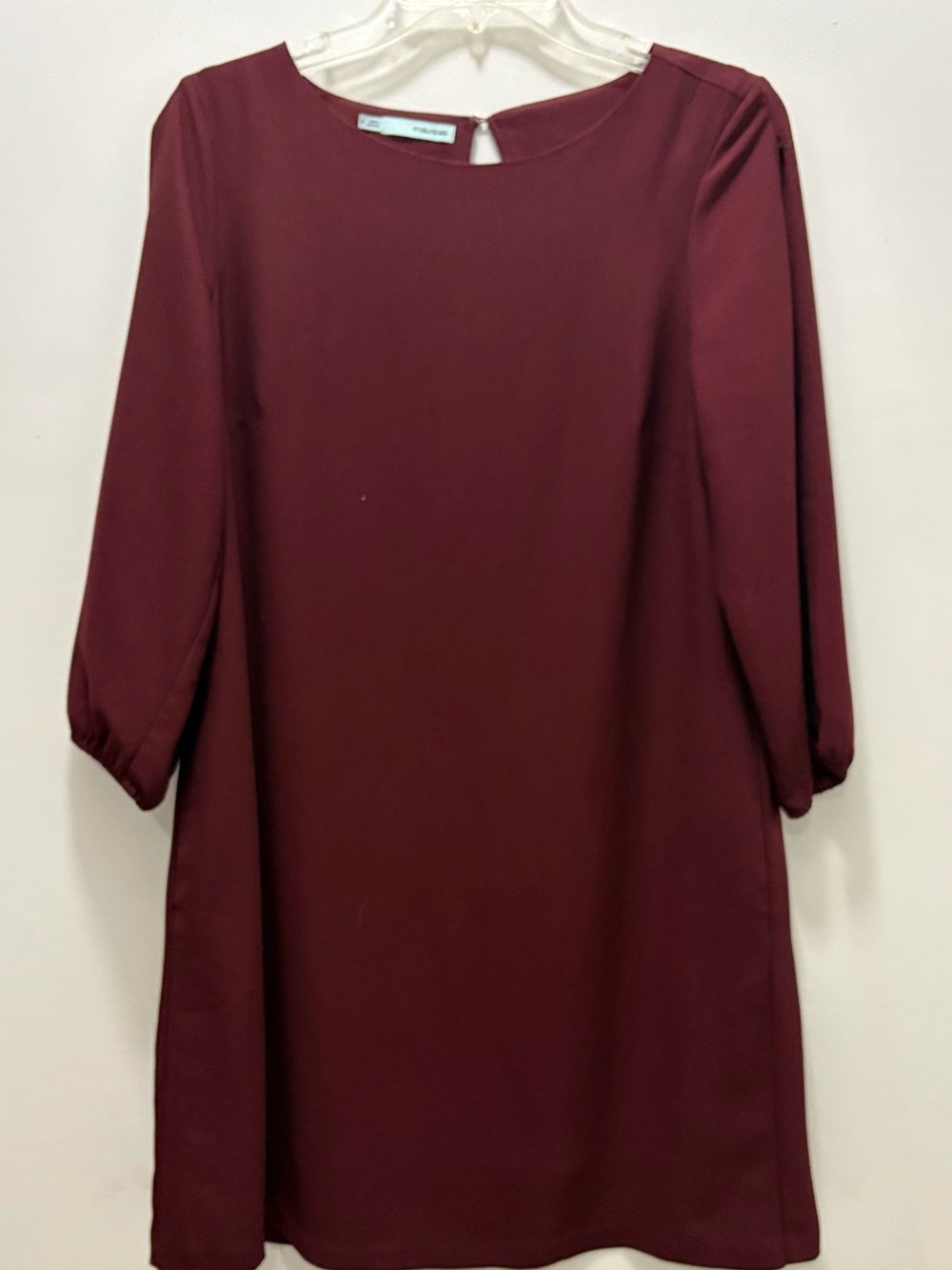 Maurices Women's Long Sleeve Shift Dress in Burgundy